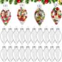 Soulchen 24 Pcs 2025 Christmas Clear Plastic Fillable Ball Ornaments, 3.15 Inch DIY Ornament Balls, DIY Ornaments with Removable Lid for Craft, Christmas Party Decoration(Water Drop Style)