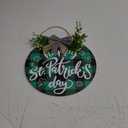 St Patricks Day Welcome Sign, Round St. Patricks Door Decorations Wood Plaque Farmhouse Happy St Patricks Day Door Sign 12 X 12 Inch Shamrock Irish Clover Wreath Sign For Spring Front Door (St Patricks Day02)