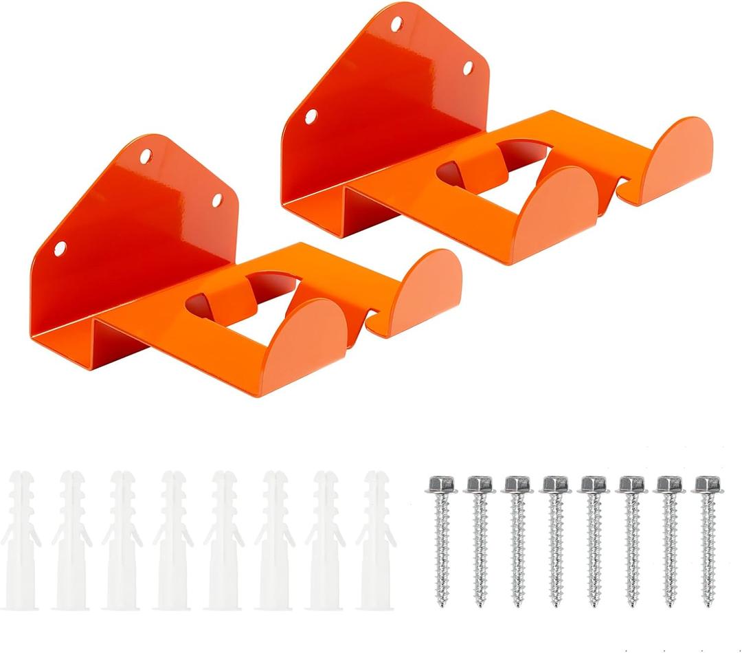 Pack of 2 Garage Organizer Trimmer Rack - Garage Wall Hooks, Tool Hangers for Garage Wall, String Trimmer Hanger, Utility Hooks for Garage Tool Organizers and Storage