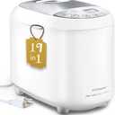 KITCHENARM 19-in-1 HANDY Bread Machine with Homemade Cycle and Gluten Free Setting - Beginner Friendly 2LB 1.5LB 1LB White Bread Maker Machine with Recipes and Delay Timer (19 Programs - 3 Loaf Sizes - 3 Crust Colors, White Body - Stainless Steel Lid & Chamber)