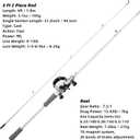 Kilitn Fishing Rod and Reel Combo, White Color Baitcasting Combo Baitcast Reel, 2-Piece Baitcaster Rod, Durable Fiberglass with Comfortable EVA Handle (Casting Right 6FT)