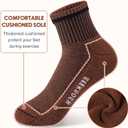 6 Pairs Ankle Socks for Women, Quarter Running Athletic Cushioned Cotton Mini Crew Socks, Coffee
