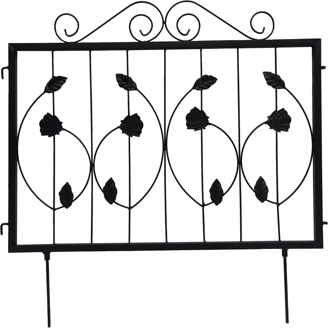 4 Pack Decorative Garden Fence, Rustproof Metal Wire Tall Fencing Border, Indoor or Outdoor No Dig Animal Barrier Fence for Dog, Flower Bed, Patio, Yard