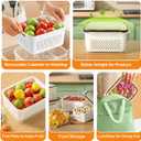 6 x 6 PCS Fruit Storage Containers for Fridge with Removable Colanders, 6 Plastic Food Storage Containers with 6 Lids, Leakproof Produce Containers Keep Fruits, Vegetables, Berry, Meat Fresh Longer