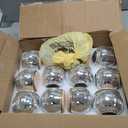 12 Pcs Empty Disco Ball Candle Jars with Bamboo Lids Silver Disco Ball Vase Bulk Thick Glass Mirror Containers for Centerpieces Flower Candles Sugar for Wedding Bedroom DIY Birthday Office Decor