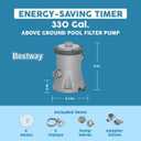 Bestway 330 GPH Filter Pump for Above Ground Swimming Pool with Type I Cartridge