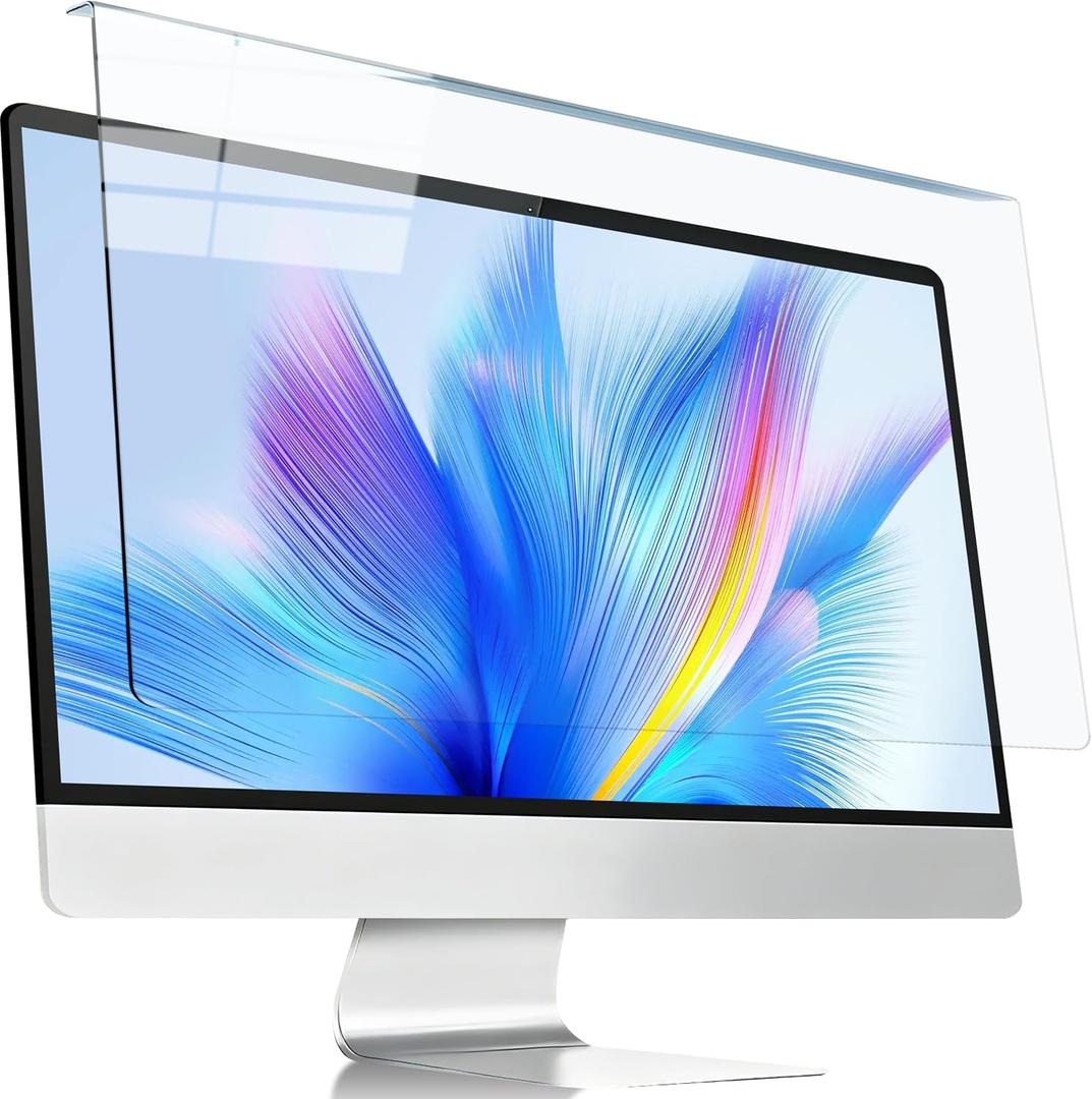 2 Pack 23-24 Inch Blue Light Filter for Computer Monitor, Hanging Blue Light Screen Protector, HD Clarity UV Blocking Screen Filter Panel for Eye Strain Relief
