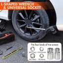 Scissor Car Jack 2 Ton (4409 lbs) Tire Changing Kit with Lug Wrench - Emergency Kit for Car, SUV, MPV