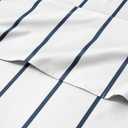 Striped Sheets - Navy Blue & White Striped Sheets - 1 Flat & 1 Fitted & 2 Pillowcases w/ Deep Pockets  Wrinkle & Fade Free - Soft, Breathable & Cooling  Luxury Pinstripe Bedding - King Size Bed Set