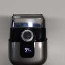 Electric Foil Shavers for Men: Mini Electric Razor, Foil Shaver for Face, IPX7 Waterproof Wet Dry Cordless Razor with 3 Floating Blades, LED Display for Travel & Home, USB Type C (Grey)