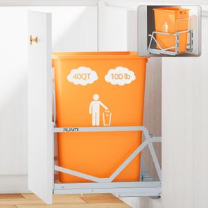 Pull Out Trash Can Under Cabinet Kit with Soft-Close Slides,Under Sink Trash Can Pull Out,for Kitchen,Sink, Drawer,Requires Minimum Cabinets Opening 12" W X 18" D(Garbage Can Not Included)