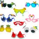 4E's Novelty Luau fun glasses 9 Pairs Hawaiian Party Sunglass, Beach Themed Sunglasses Bulk, Photo Booth Props, Party Favors Adults Eyewear, Funny Sunglasses Bulk, Bachelorette Party Favors