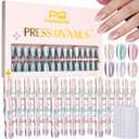 FANDAMEI 6 Colors Press On Nails Short Almond, Cat Eye Nails Short Oval, Natural Fake Nails in Nude, Glossy Cat Eye Press Ons for Women with Nail Adhesive Tabs, Press on Nails Kit