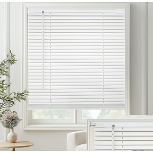 MYshade No Tools-No Drill Cordless 1" Light Filtering Vinyl Mini Blinds for Indoor Windows - 30" W x 64" H,Horizontal Shades, Home/Office Privacy with Smooth Lift & Dustproof Slats (White)