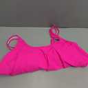 Women's Bikini Top Tankini Tops Push Up Bathing Suit Top Flounce Swimsuit Tops Swim Bra for Large Bust (Hot Pink, L)