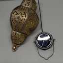 Hanging Solar Lanterns, Outdoor Garden Decor Solar Lantern Metal Moroccan Yard Art Gardening Decorative, Outside Hanging Lights Christmas Decorations for Gazebo Patio Chandelier Garden Gift