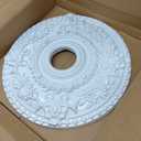 18"OD x 3 1/2"ID x 1 1/2"P Rose Ceiling Medallion (Fits Canopies up to 7 1/4"), Hand-Painted Frost