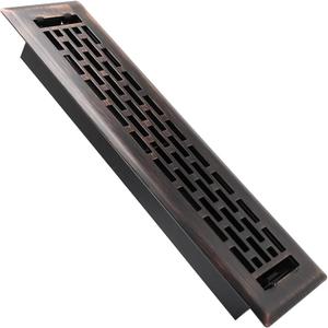 Floor Register 2x12 Inches - Heavy Duty Walkable Steel Floor Vents Ease Adjust Air Flow Direction Floor Registers - Boston Design - Oil Rubbed Bronze Air Floor Vent Covers for Home