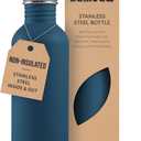 Bambaw Stainless Steel Water Bottle, 750 ml, Blue Sports Bottle, Non-Insulated Water Bottle, 750 ml Stainless Steel Bottle, Reusable Bottle, BPA-Free Flask Sapphire Blue