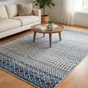 Ashler Boho Rugs, Vintage Rugs, Area Rugs, Area Rug for Living Room, Bedroom, Kitchen Dining Room, Blue Home Decor, Non-Slip & Machine Washable Rugs, Carpet Decoration, Blue/Light Pink 60x24"