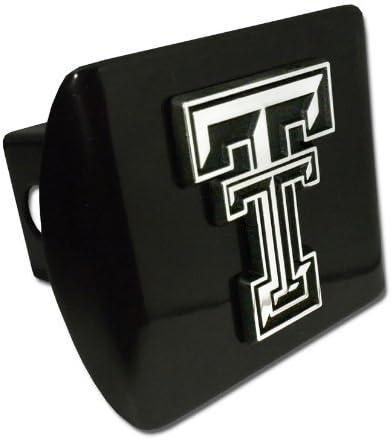 Texas Tech Red Raiders Black Metal Trailer Hitch Cover with Chrome Metal Logo (For 2" Receivers)
