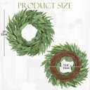 Briful 16'' Artificial Seeded Eucalyptus Wreath for Front Door Small Faux Greenery Wreath Outdoor Spring Summer Wreaths for Home Room Wall Mantel Farmhouse Decoration