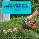 BLACK+DECKER 22" Electric Hedge Trimmer, Lightweight 4.0 Amp Corded Dual Action Shrub Trimmer, Full Wraparound Handle, High Output Low Vibration (BEHT350FF)