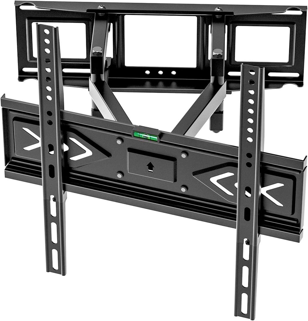 50 55 65 inch TV Wall Mount for 32-65 inch TVs, Full Motion Wall Mount TV Bracket with Articulating Dual Arms, Swivel Tilt Extension, Max VESA 400x400mm, Fits 12" 16" Wood Studs up to 77 lbs