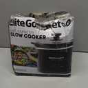 Elite Gourmet MST239X Electric Round Slow Cooker, Adjustable Temp, Entrees, Sauces, Stews & Dips, Dishwasher Safe Glass Lid & Crock, 2 Quart, Black
