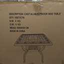 JARDIN DE CENTENNIAL Cast Aluminum Outdoor Side Table,Anti-Rust Outdoor End Table,Patio Coffee Bistro Table for Indoor,Garden,Porch,Balcony(Square White)