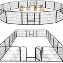 Yaheetech Dog Playpen Outdoor, 24 inch 16 Panels Dog Pen Indoor Heavy Duty Puppy Exercise Pen Metal Pet Fence for RV Camping/Yard/Garden