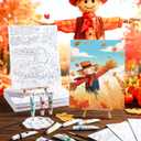 Zhanmai 88 Pcs 8 x 10 Inch Seasonal Pre Drawn Canvas for Painting Kit, Fall Pre Stretched Canvas for Sip and Paint Party Favor Coloring DIY Fall Party Birthday Gifts