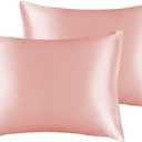 BEDELITE Satin Pillowcase for Hair and Skin, Super Soft and Cooling Similar to Silk Pillow Cases 2 Pack with Envelope Closure, Gift for Women Men(13"x18" Toddler Size, Coral) (Toddler (13x18 Inch))