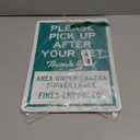 SmartSign "Please Pick Up After Your Pet, Thank you, Area Under Camera Surveillance Fines Enforced" Metal Sign, 14 x 10 inch, 40 mil Laminated Rustproof Aluminum, Green and White, Made in USA