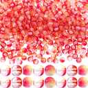 600 Pcs Orange Beads for Bracelets, Fall Beads for Jewelry Making, 6mm Thanksgiving Bead, Crackle Glass Bead for Autumn DIY Crafts Thanksgiving Party Accessories (Orange)