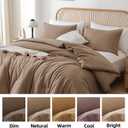 ROSGONIA Oversized King Comforter 128x120, 3pcs Super King Plus Comforter (1 Dark Khaki Comforter & 2 Pillowcases) Lightweight Oversized King Bedding Set Quilt