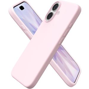 ORNARTO Compatible with iPhone 17 Case 6.3, Slim Liquid Silicone 3 Layers Full Covered Soft Gel Rubber Phone Case Protective Cover 6.3 Inch, Chalk Pink