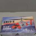 RC Helicopter, LM19-E 2.4GHz Remote Control Helicopter with 10 Launchable Missiles, LED Light, Altitude Hold, One-Key Take Off, Indoor Friendly, Army Toys for Birthday(2 Batteries)