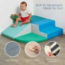 SoftScape Toddler Playtime Corner Climber, Indoor Active Play Structure for Toddlers and Kids, Safe Soft Foam for Crawling and Sliding (4-Piece Set) - Contemporary/Green, 11619-CTGN, 36" L x 36" W x 10" H