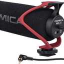 COMICA CVM-V30 LITE Video Microphone,Super-Cardioid Condenser On-Camera Shotgun Microphone for Canon Nikon Sony Panasonic DSLR Cameras,Mic for iPhone Android Smartphone with 3.5mm Jack (Red)