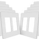 MORNING GROUP Matte Finish Double Decorator Switch Cover, 2-Gang Screwless Wall Plate, 4.53" H x 4.56" L, Polycarbonate Thermoplastic, UL Listed, White, 10 Pack