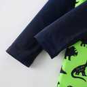 AIWUHE Boys one piece Swimsuit Zipper Rash Guard Kids Long Sleeve Bathing Suits UPF 50+ Sun Protection Swimwear, Green Dinosaur (4T-5T)