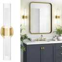 kudos Gold Bathroom Sconces Wall Lighting, Bathroom Vanity Light, Modern Wall Lights with Clear Glass and Frosted Glass,3000K/4500K/6000K Adjustable, KDVL06-GD-2 (1 Pack)