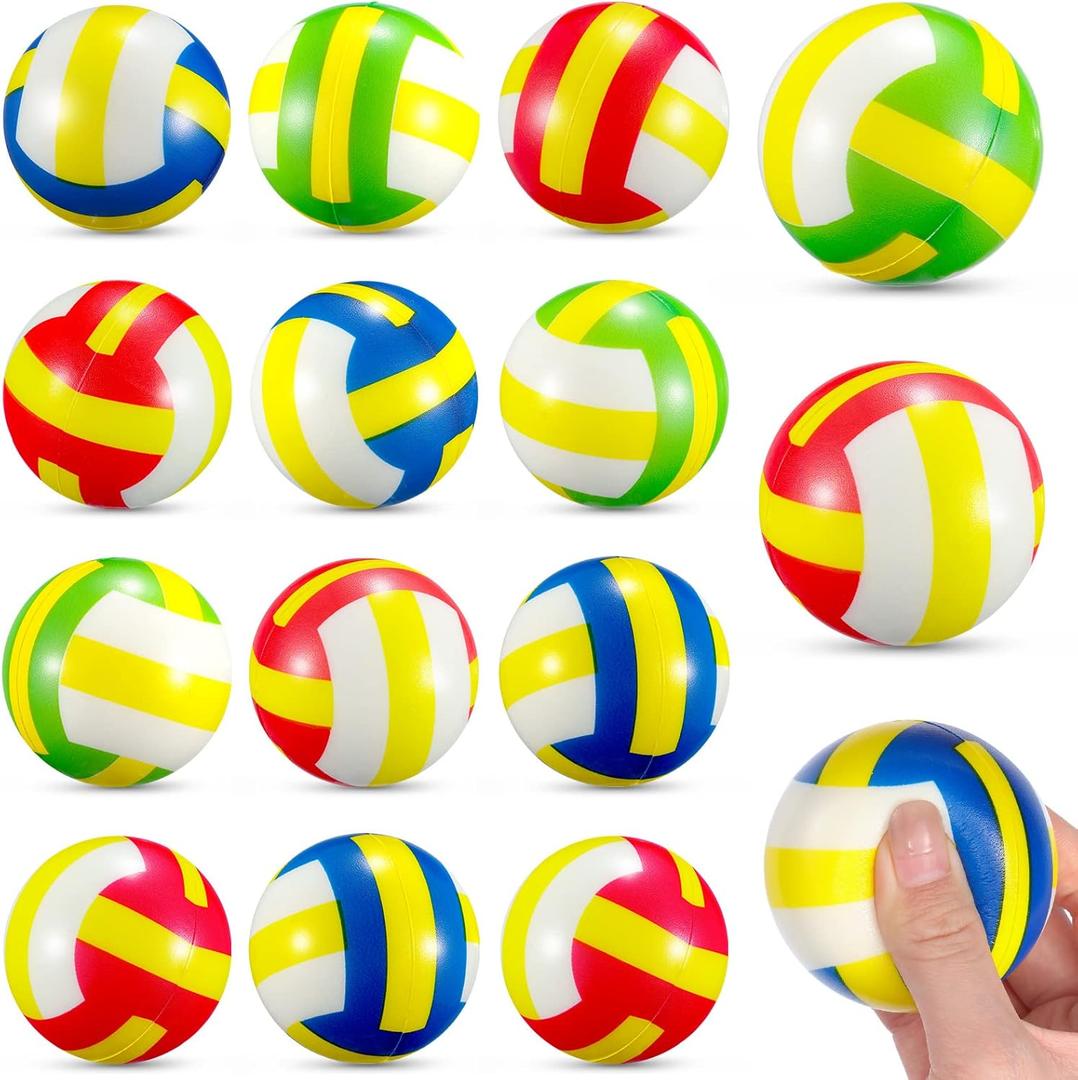 Civaner Mini Volleyball Stress Balls 2.36 Inch Foam Sports Balls Tiny Volleyball Toys for Children for Stress Relief, Party Favor Games Toys(Colorful,30 Pieces)