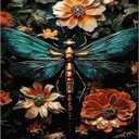 Dragonfly Paint By Numbers Kit For Adults Beginner Adult Paint By Number Kits On Canvas Dragonfly Flower Oil Painting Kit For Beginners Adults For Gift Home Wall Decor 16x20 InchWithout Frame