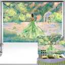 Fairy Tale Green Princess Backdrop for Birthday Forest Waterlily Pond Photo Background 1st Birthday Party Decorations Banner 7x5 ft