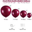 108Pcs Burgundy Double Stuffed Balloons Different Size, 18/12/10/5 inch Maroon Wine Red Balloons Garland Arch kit for Birthday Mother Day Baby Shower Wedding Party Decorations