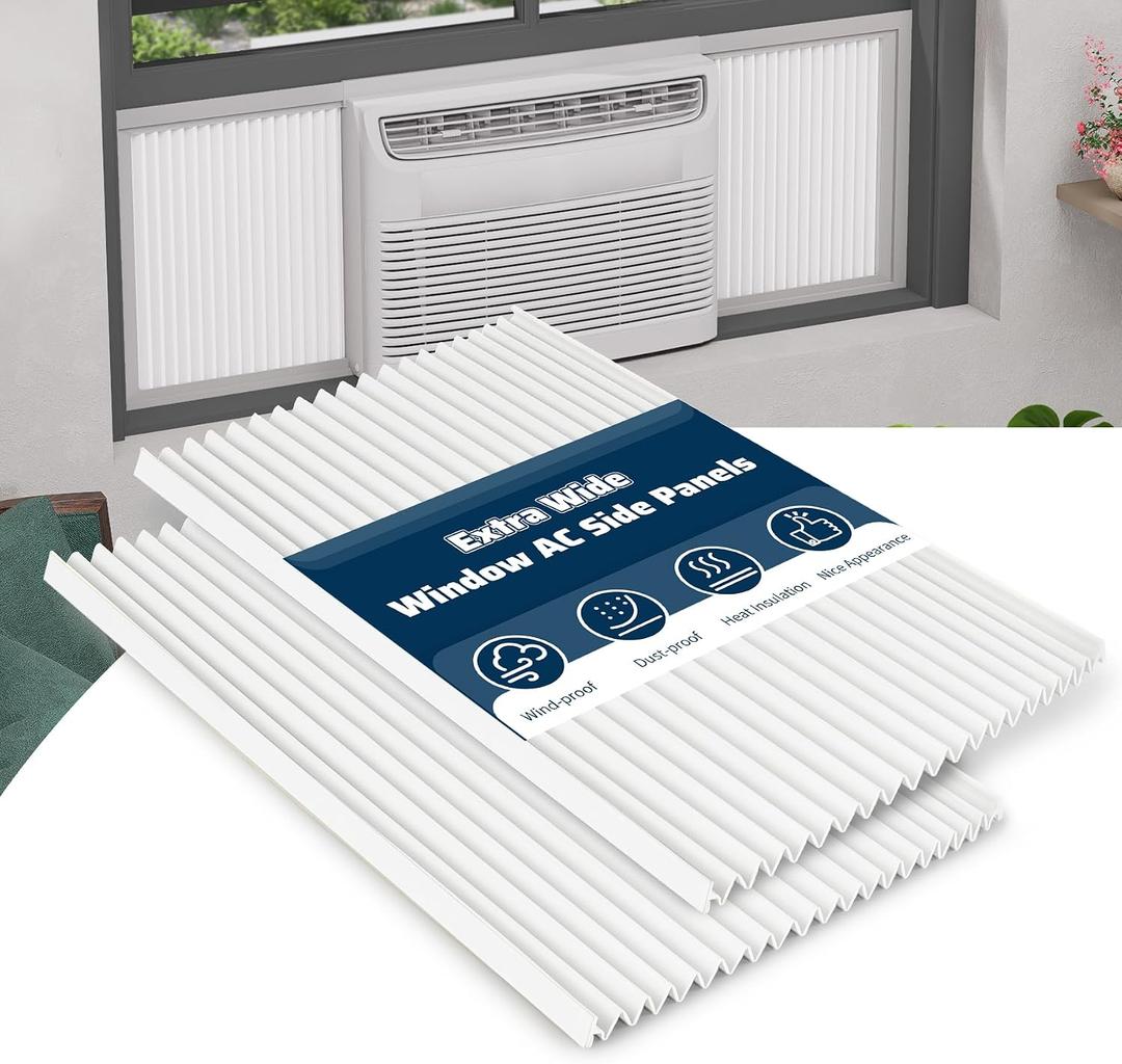 Window Air Conditioner Side Panels Kit,17" H x 19-1/4" W Extra Wide Window AC Side Panel,Air Conditioner Side Panels for 5,000-14,000 Btu Window AC Units,2 Pack