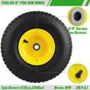 1PCS 15x6.00-6 Lawn Mower Tires, 4 Ply Tubeless 15x6-6 Front Tire Assembly Replacement for Craftsman/John Deere/Cub Cadet Riding Mowers,570lbs Capacity,3" Offset Hub,3/4" Bushing