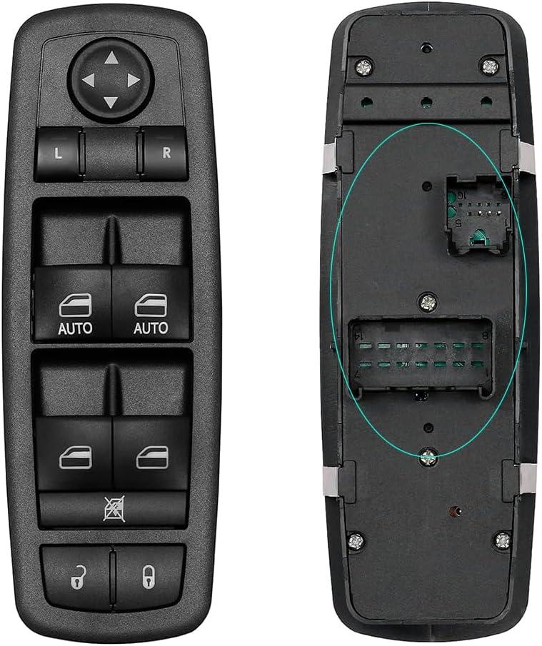 Master Power Window Control Switch for Chrysler Town & Country/Dodge Grand Caravan 2010 2011 10 11 Mini Cargo Passenger, Driver Side Window Door Lock Controller Switch 04602535AH 04602535AI